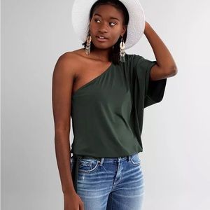 Turquoise One Shoulder Top